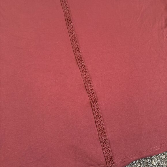 Perch Blu Pepper 3XL Womens Blouse Top Boho Floral Crochet Hippie 3X Salmon - Picture 2 of 5